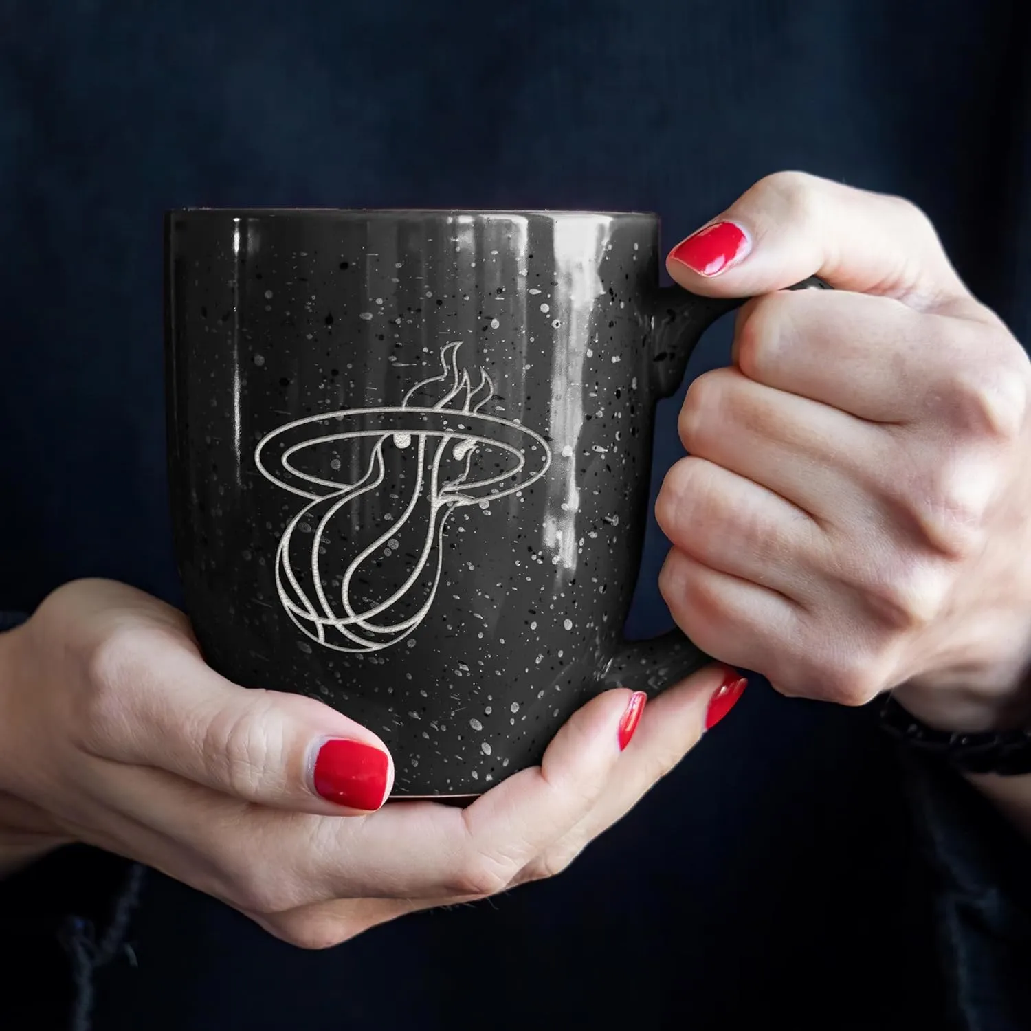 Rico Industries NBA Basketball Alternate 16 oz Team Color Laser Engraved Speckled Ceramic Coffee Mug