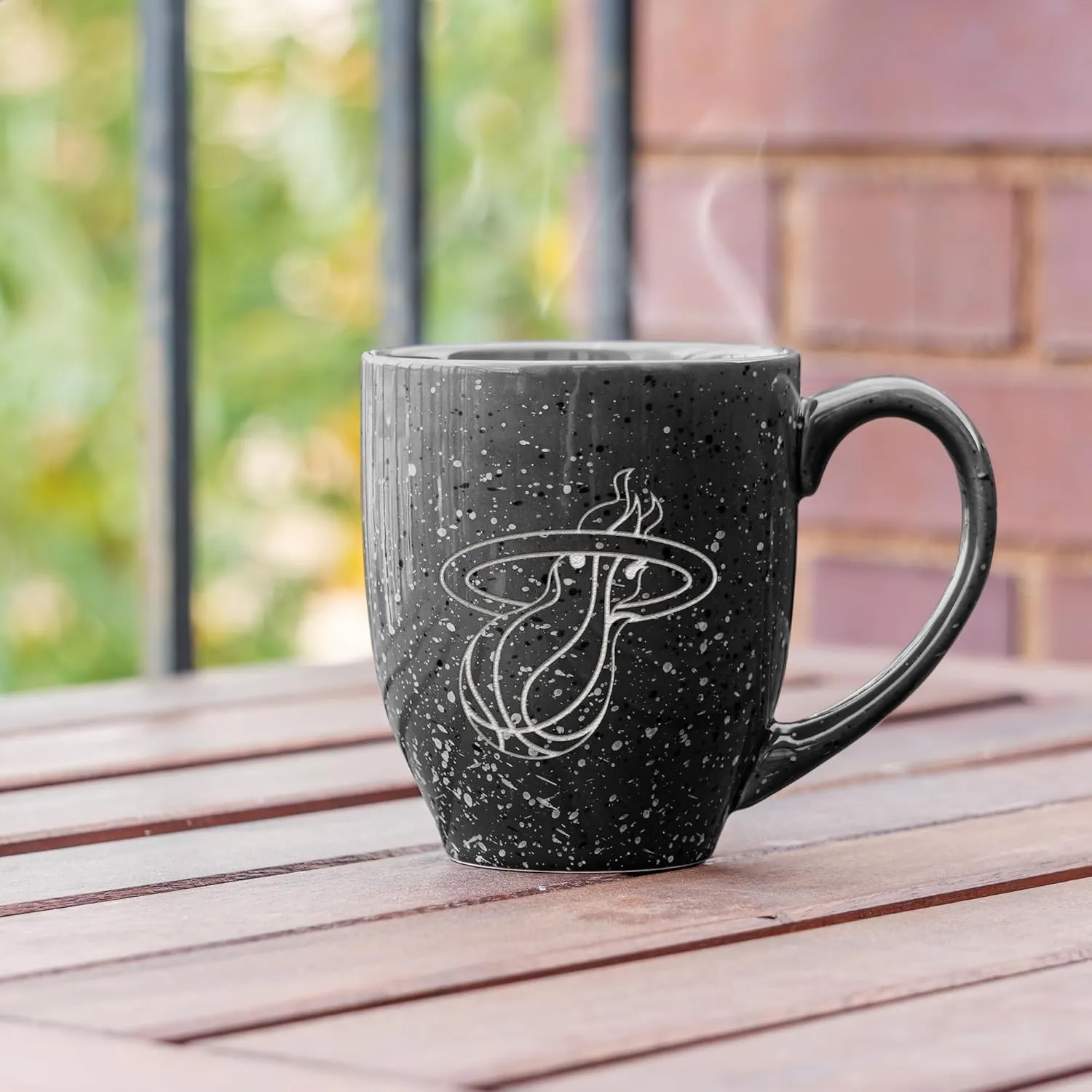 Rico Industries NBA Basketball Alternate 16 oz Team Color Laser Engraved Speckled Ceramic Coffee Mug