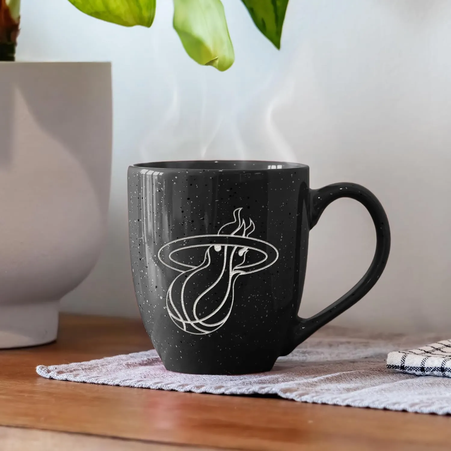 Rico Industries NBA Basketball Alternate 16 oz Team Color Laser Engraved Speckled Ceramic Coffee Mug