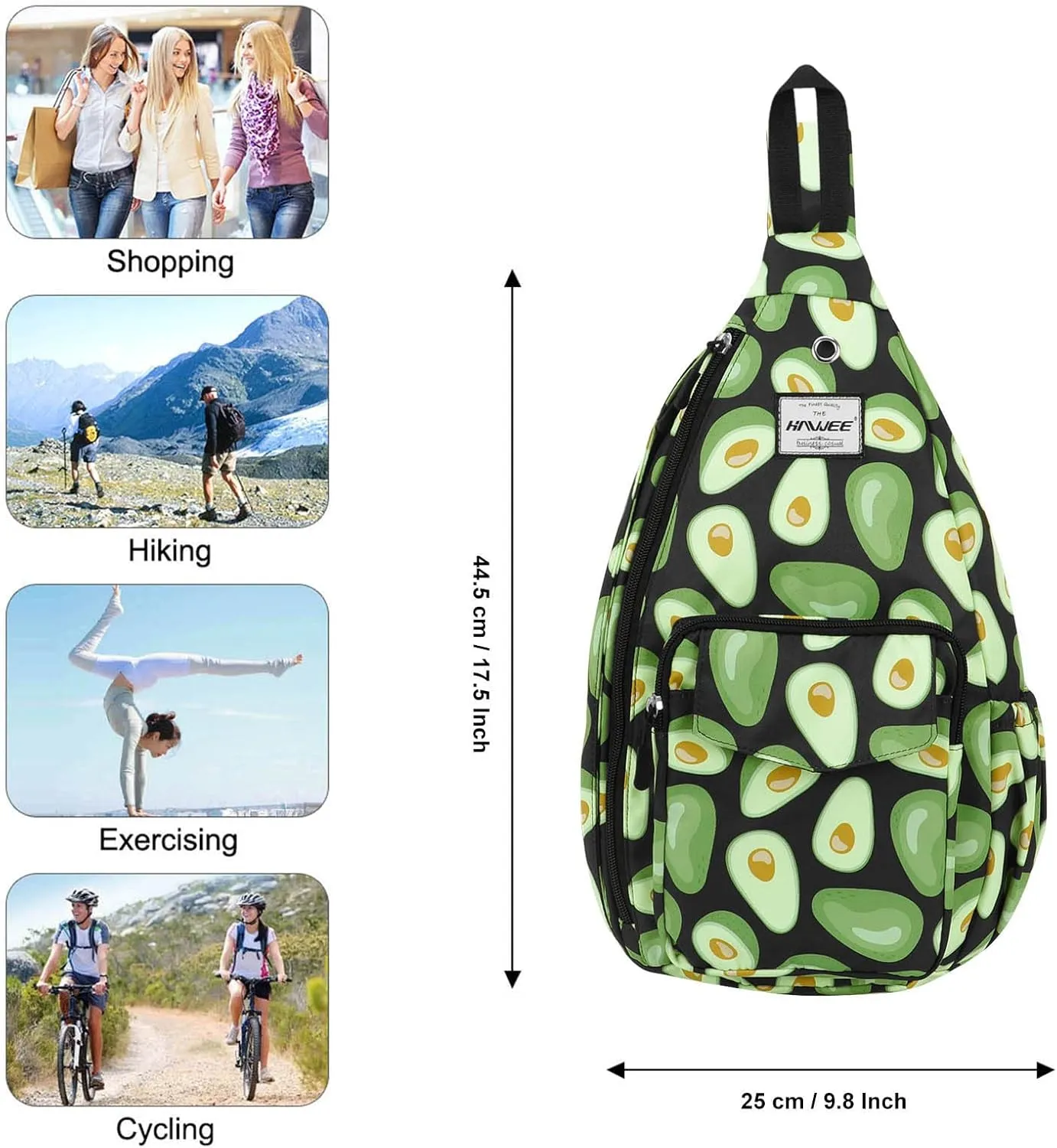 Rope Sling Bag for Women Men Casual Cross Body Daypack Backpack Adjustable Strap Water Repellent for Travel/Sport