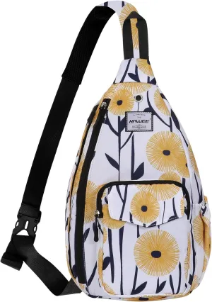 Rope Sling Bag for Women Men Casual Cross Body Daypack Backpack Adjustable Strap Water Repellent for Travel/Sport
