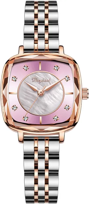 RORIOS Women Watches Analogue Quartz Watch Shining Starry Simulated Diamond Dial Stainless Steel Band Ladies Wristwatches
