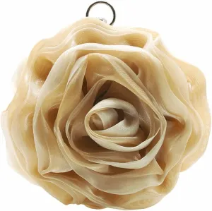Rose Shaped Evening Bag Soft Satin Clutch Purse Floral Wristlet Handbag for Women Wedding Party Purse