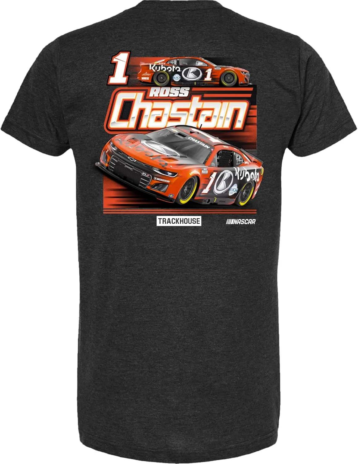 Ross Chastain #1 NASCAR 2025 Pit Road Trackhouse Heather Charcoal Shirt
