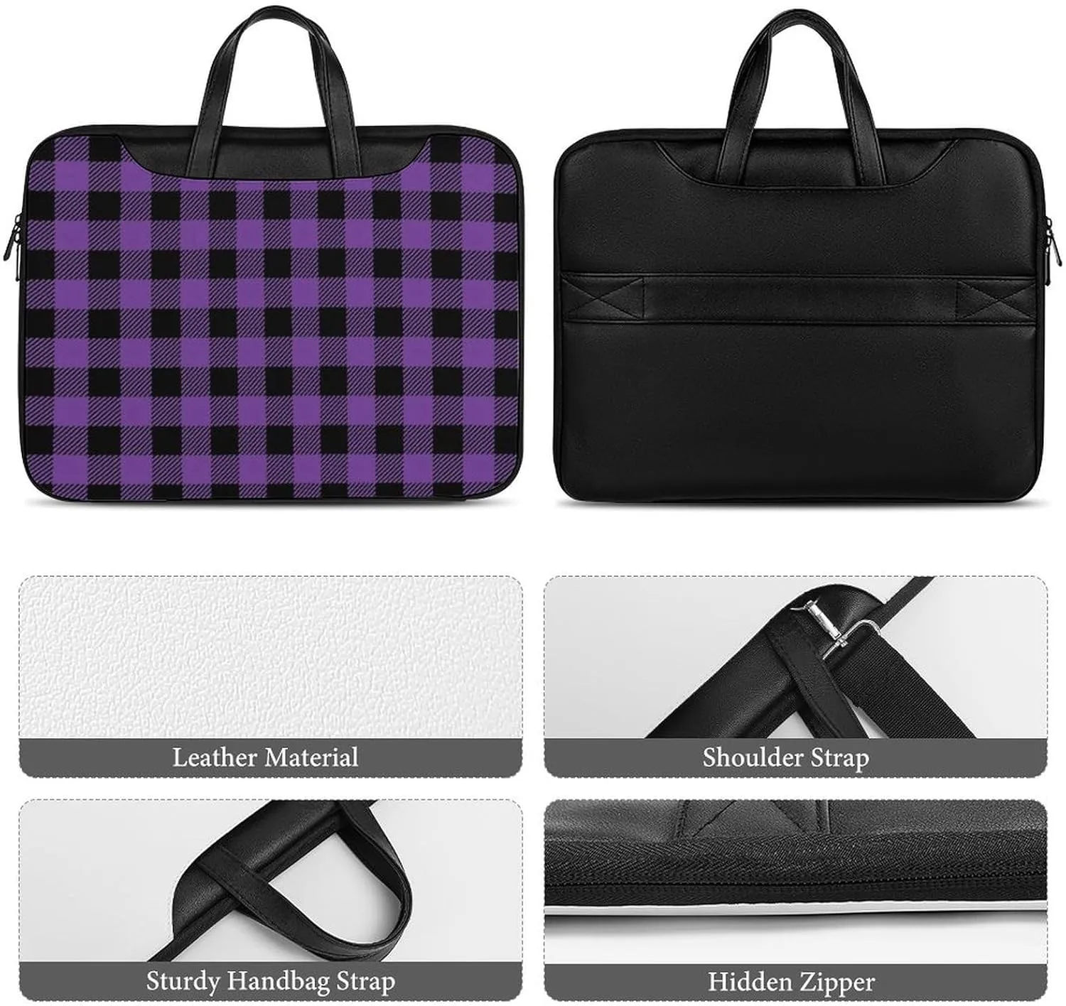 Ross Red Tartan Clans Handheld Single Shoulder Crossbody Laptop Bag Unisex