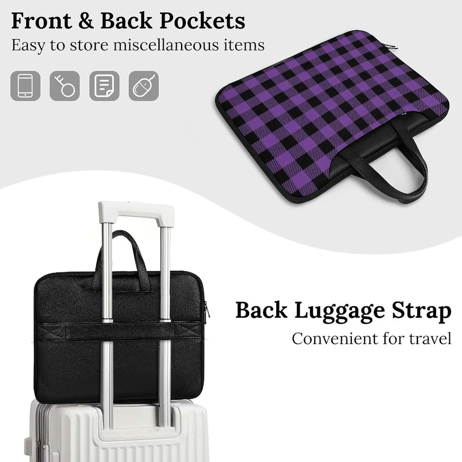 Ross Red Tartan Clans Handheld Single Shoulder Crossbody Laptop Bag Unisex
