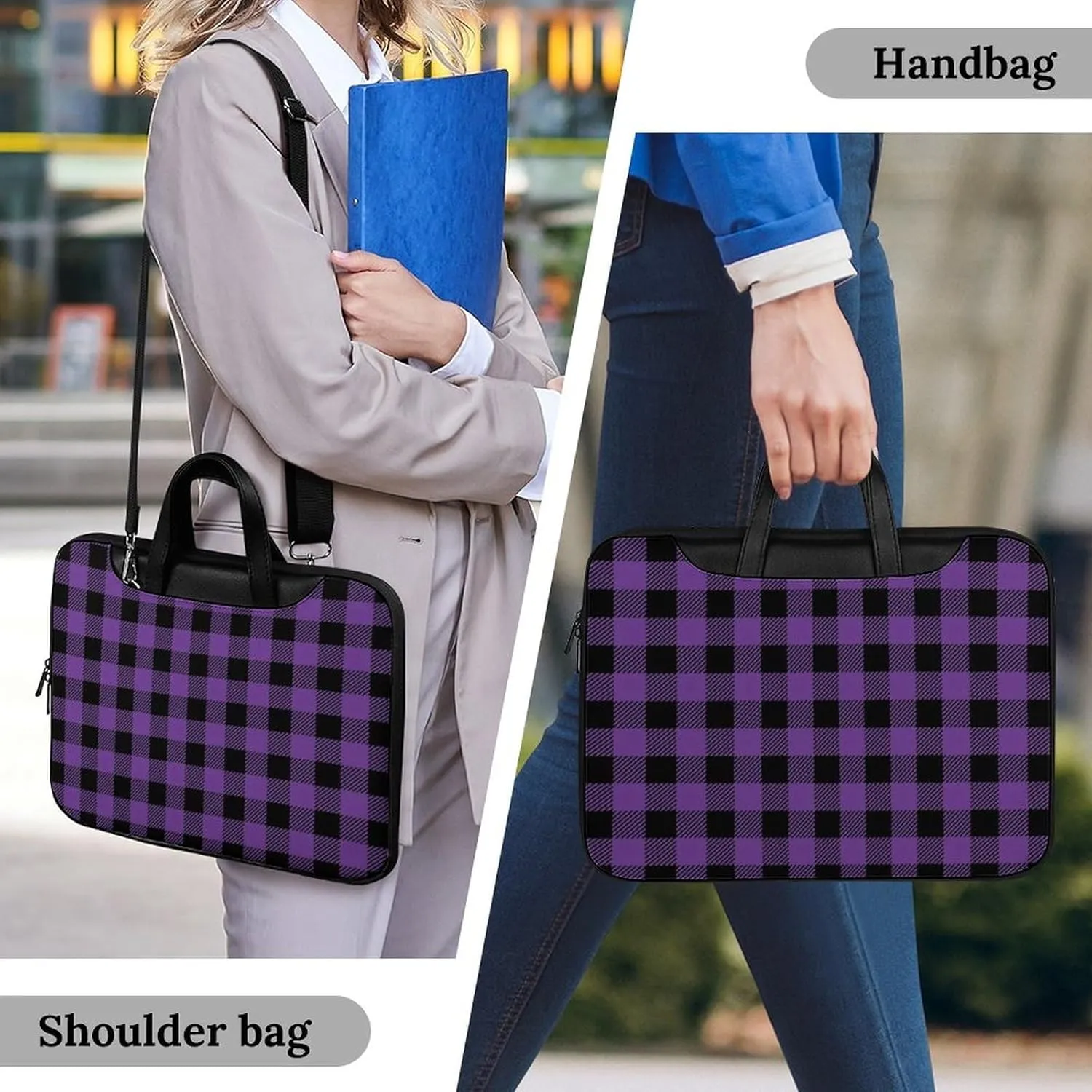 Ross Red Tartan Clans Handheld Single Shoulder Crossbody Laptop Bag Unisex
