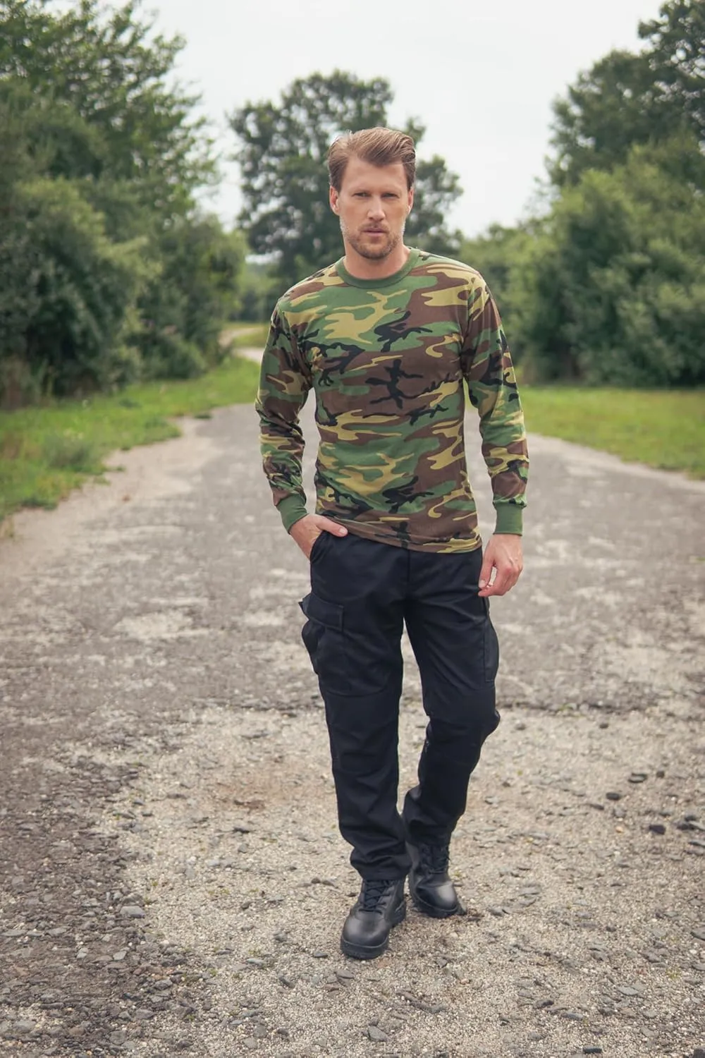 Rothco Mens Long Sleeve Color Camo T-Shirt