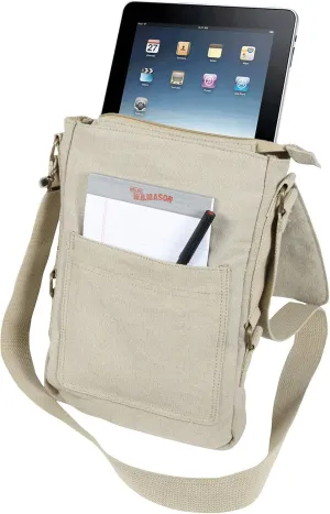 Rothco Vintage Canvas Tech Bag - Rugged Solution for Tablet & Tech Gear Organization and Transport - Khaki