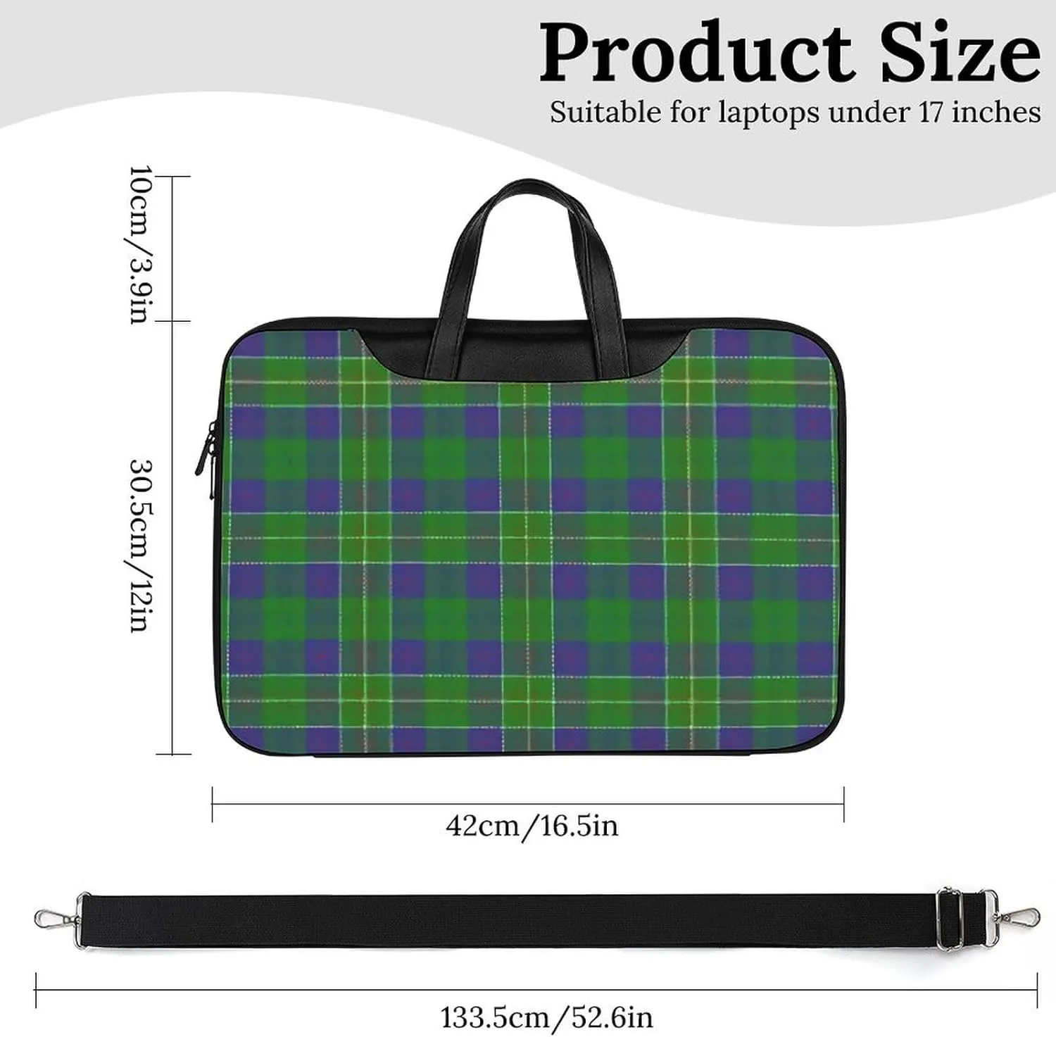 Royal Stewart Tartan Handheld Single Shoulder Crossbody Laptop Bag Unisex
