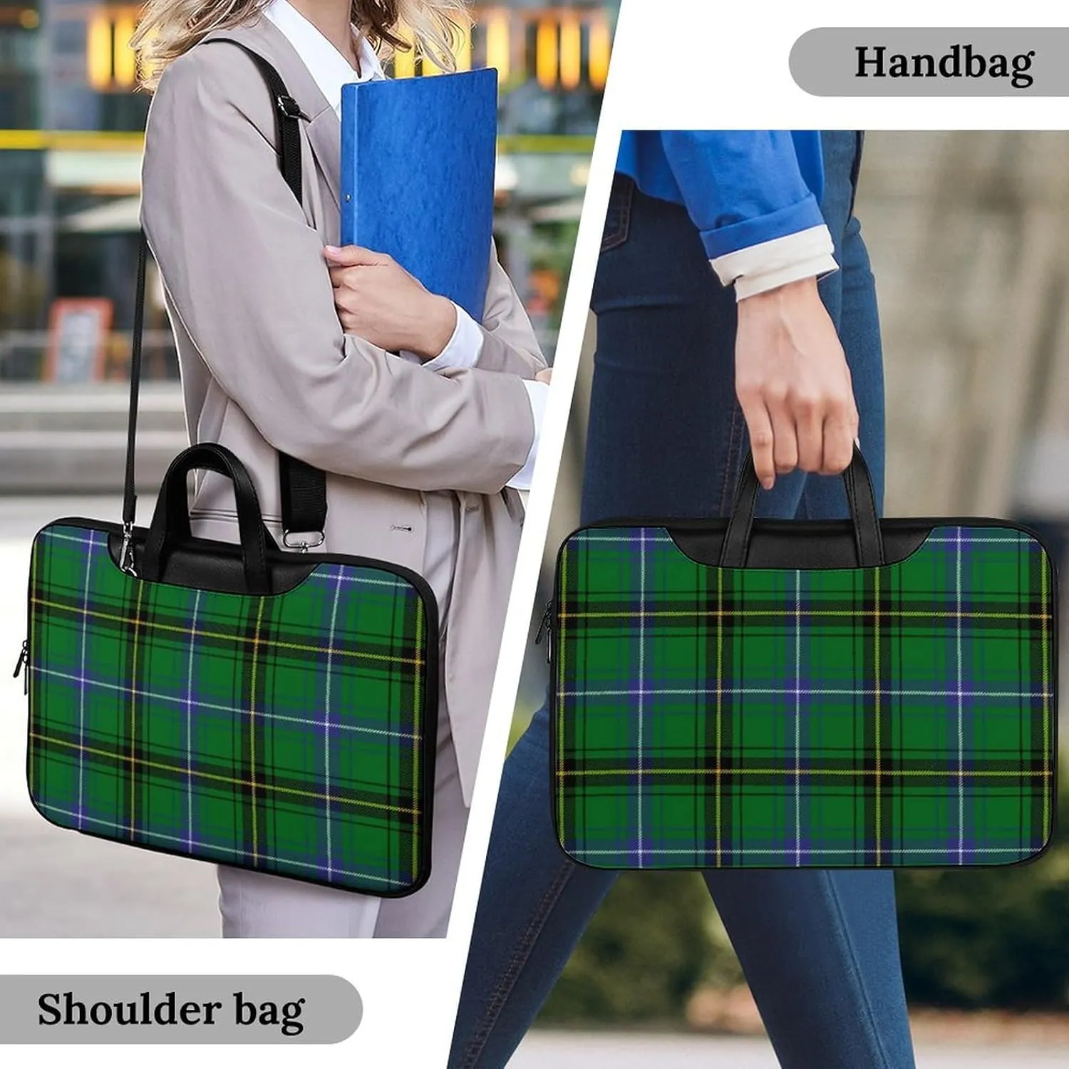 Royal Stewart Tartan Handheld Single Shoulder Crossbody Laptop Bag Unisex