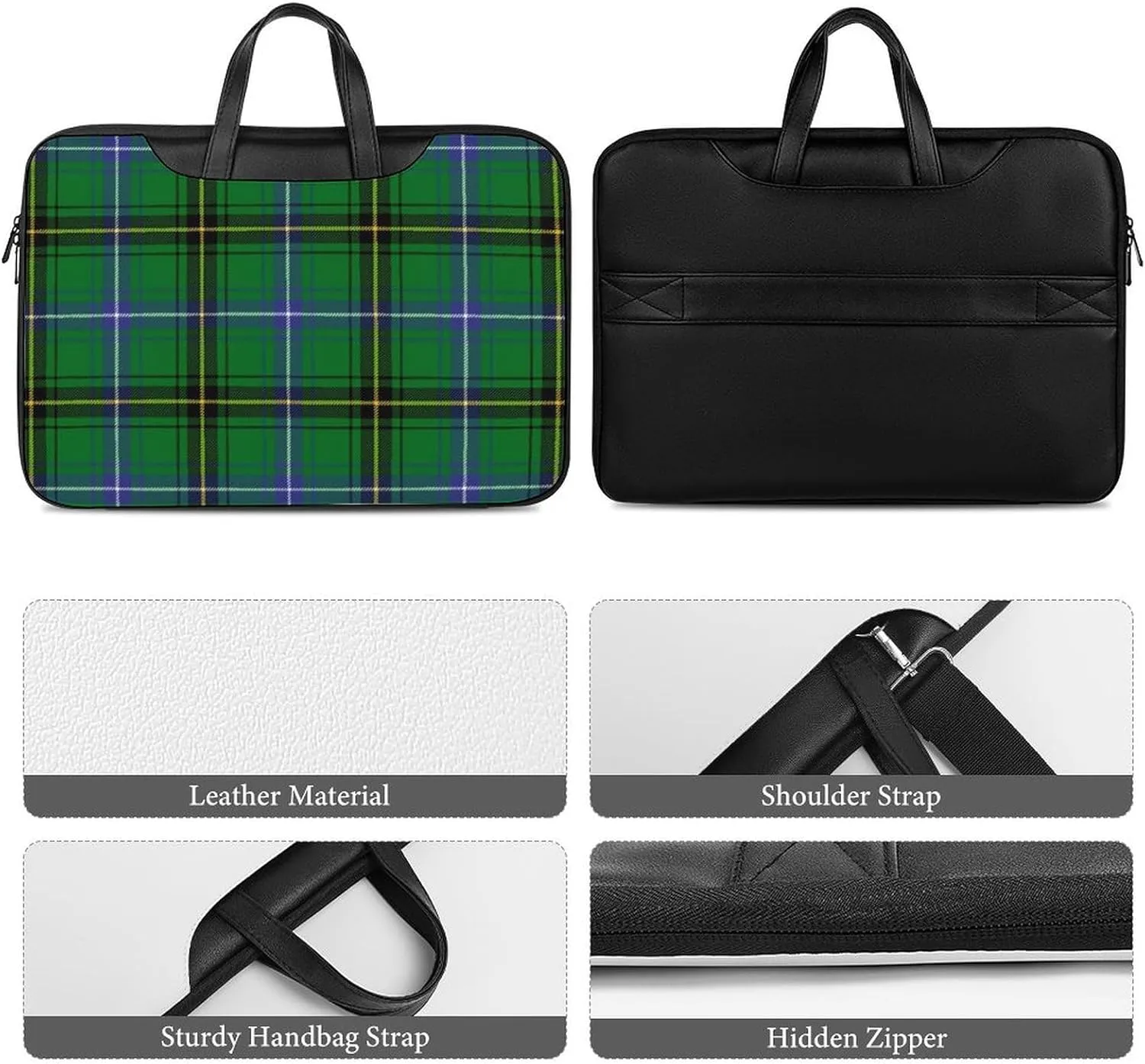 Royal Stewart Tartan Handheld Single Shoulder Crossbody Laptop Bag Unisex
