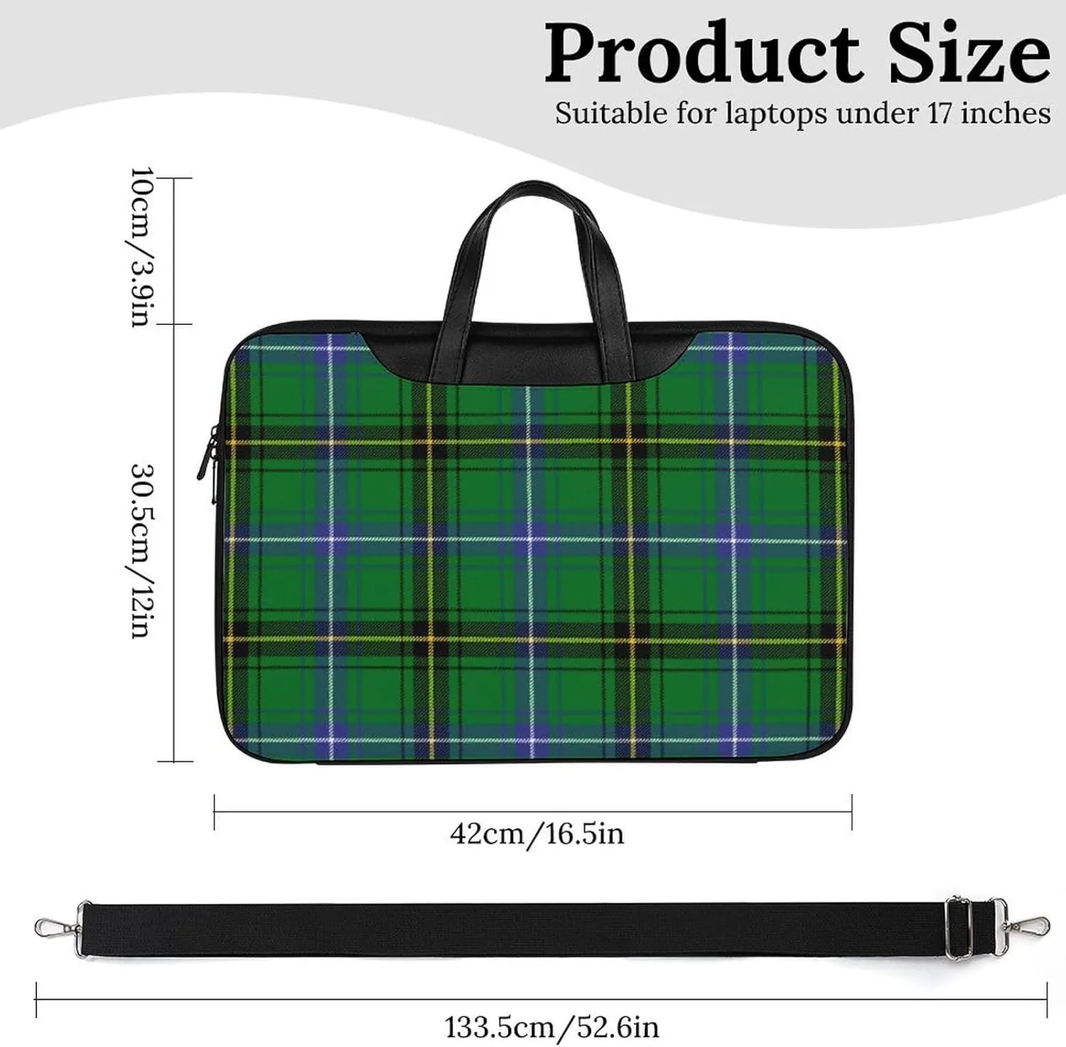 Royal Stewart Tartan Handheld Single Shoulder Crossbody Laptop Bag Unisex