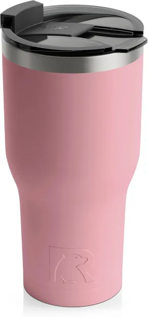 RTIC 30 oz Insulated Tumbler Stainless Steel Coffee Travel Mug with Lid, Spill Proof, Hot Beverage and Cold, Portable Thermal Cup for Car, Camping, Dusty Rose