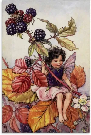 RUICAI Canvas Artwork Home Decor The Elderberry Fairy Illustration By Cicely Mary Barker （3） Canvas Poster Bedroom Decor Office Room Decor Gift Unframe-style 12x18inch(30x45cm)