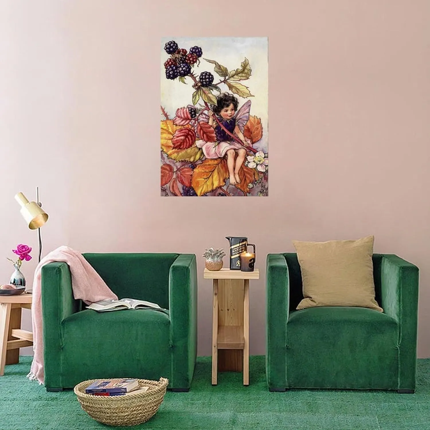 RUICAI Canvas Artwork Home Decor The Elderberry Fairy Illustration By Cicely Mary Barker （3） Canvas Poster Bedroom Decor Office Room Decor Gift Unframe-style 12x18inch(30x45cm)