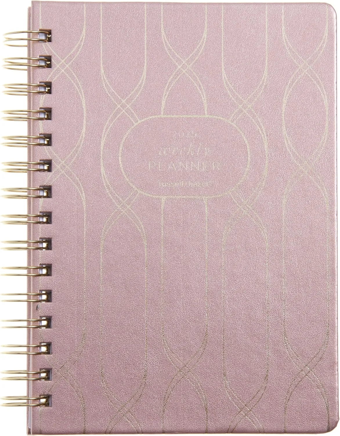 russell hazel 2025 Vegan Leather Black Weekly Planner, 12 Month Calendar