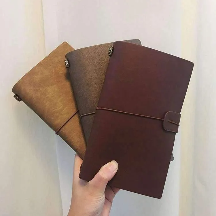 Rynx | Paperboat Vintage-Logo custom A6 notebook genuine leather diary planner rings office diary spiral traveler writing pad