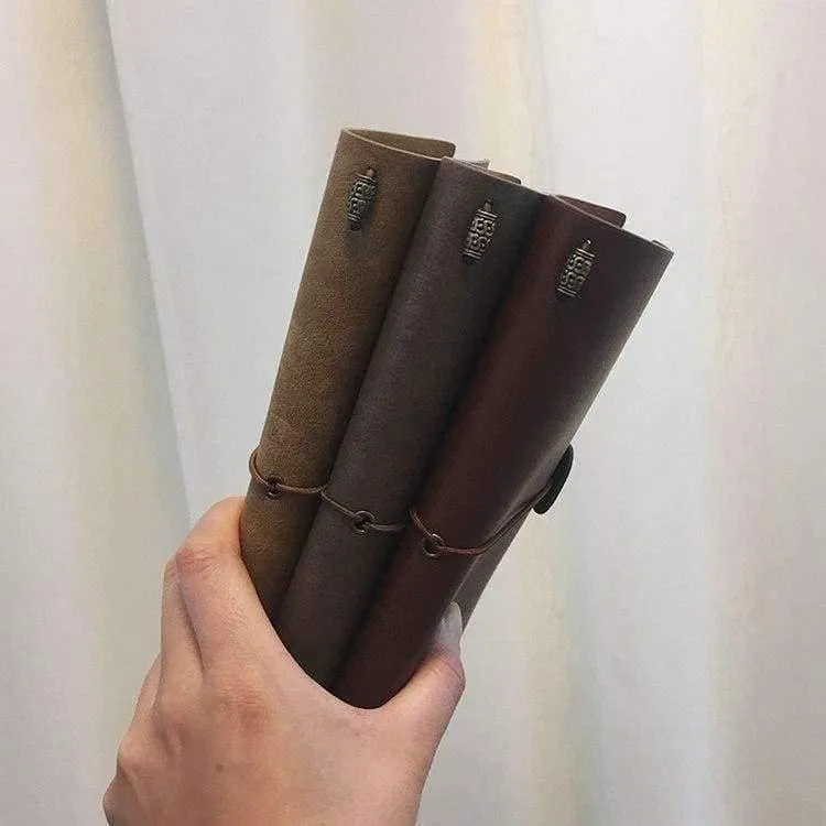 Rynx | Paperboat Vintage-Logo custom A6 notebook genuine leather diary planner rings office diary spiral traveler writing pad