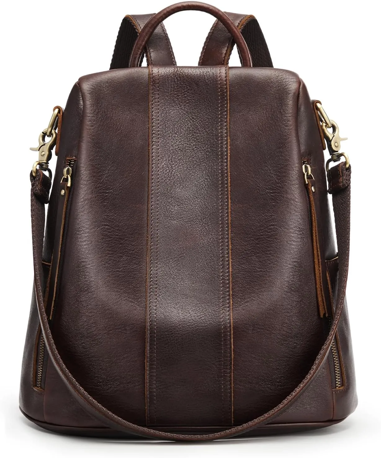 S-ZONE Leather Backpack Purses for Women Antitheft Rucksack Shoulder Bag Medium