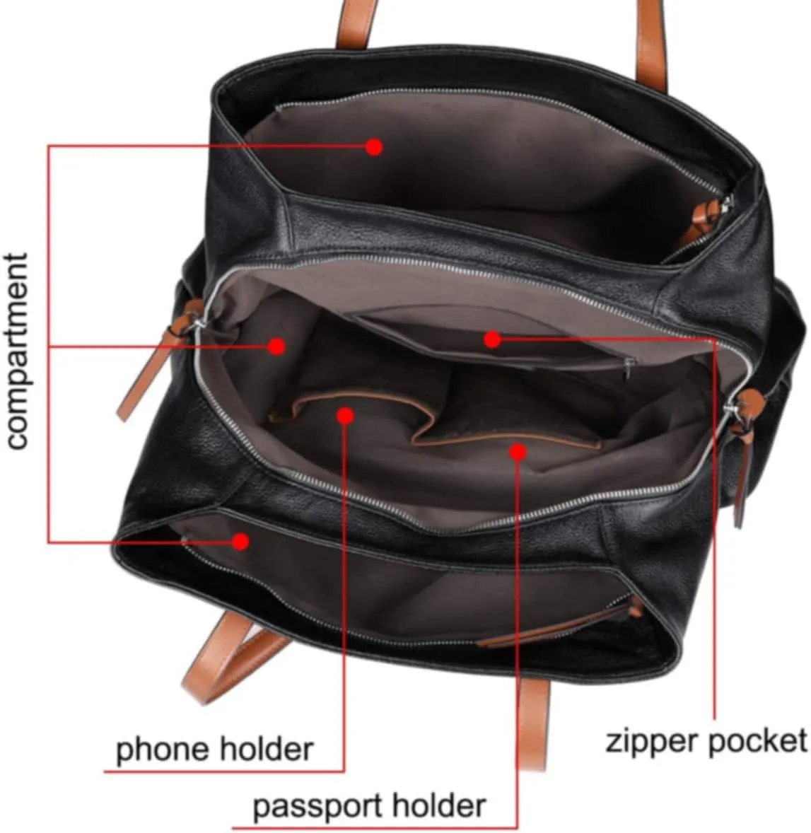 S-ZONE Women Soft Genuine Leather Handbag Large Capacity Shoulder Hobo Bag Fit for 13'' Laptop
