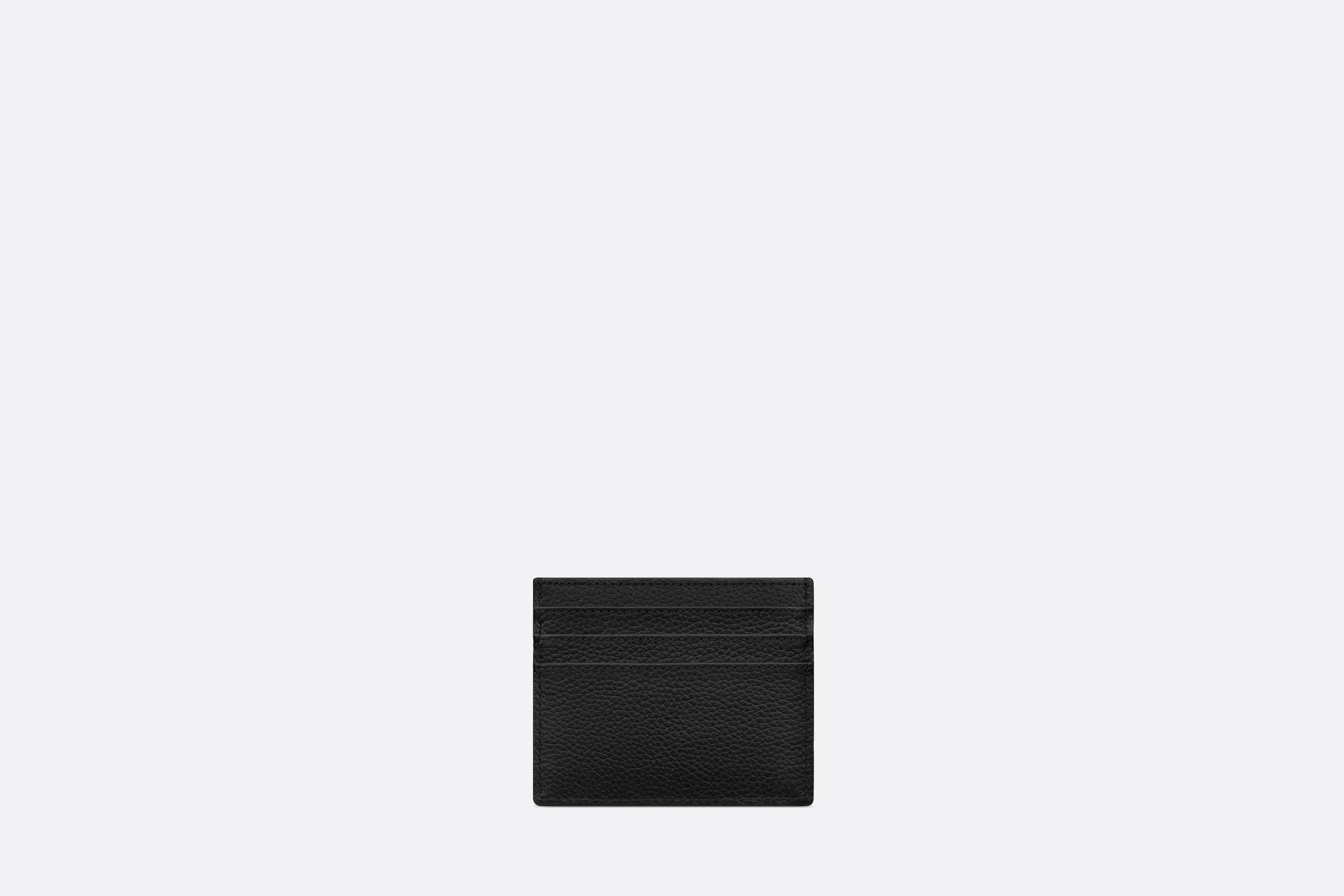 Saddle Card Holder • Black Dior Oblique Jacquard and Grained Calfskin