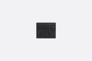 Saddle Card Holder • Black Dior Oblique Jacquard and Grained Calfskin