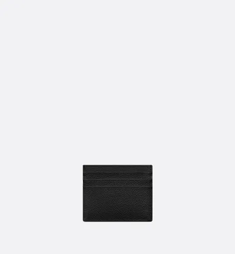 Saddle Card Holder • Black Dior Oblique Jacquard and Grained Calfskin