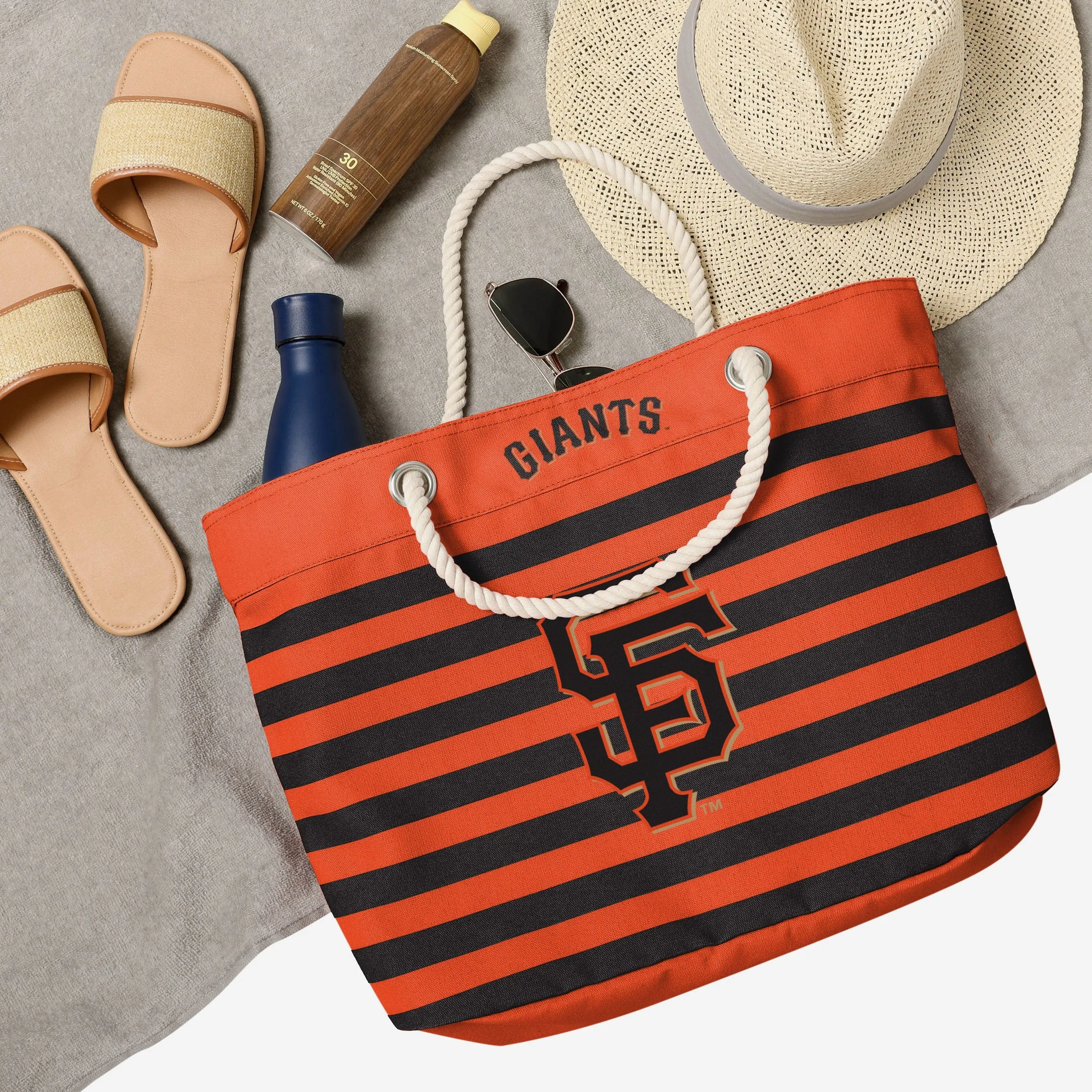 San Francisco Giants Nautical Stripe Tote Bag