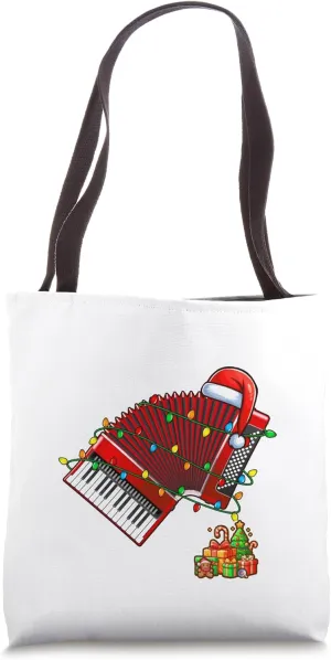 Santa Accordion Christmas Instrumentalist Lover Player Team Tote Bag