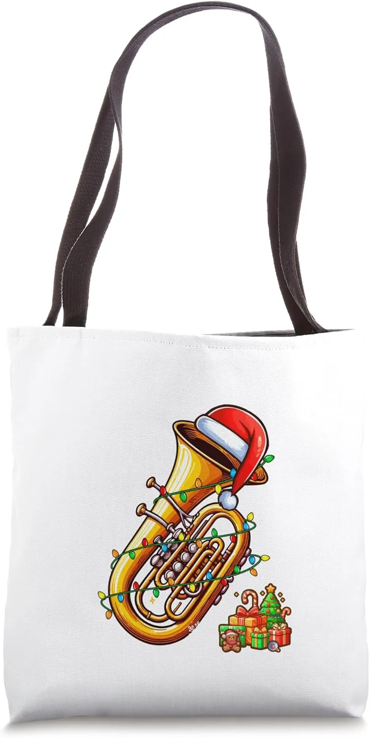 Santa Tuba Christmas Instrumentalist Lover Player Team Tote Bag