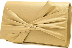 Satin Evening Bag Bow Flap Clutch Purse for Women Formal Party/Prom/Wedding…