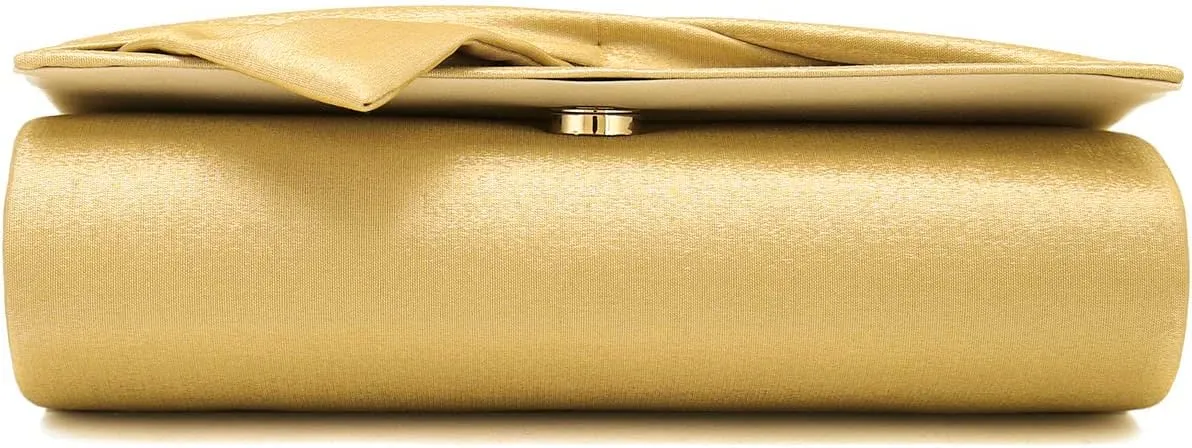 Satin Evening Bag Bow Flap Clutch Purse for Women Formal Party/Prom/Wedding…