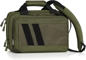 Savior Equipment Specialist Series Mini Range Bag Tactical Dual Pistol Handgun Revolver Hunting Bag Gun Carrying Case, X-Large Compartments w/Lockable Zippers, Deluxe Padded Shoulder Strap Included