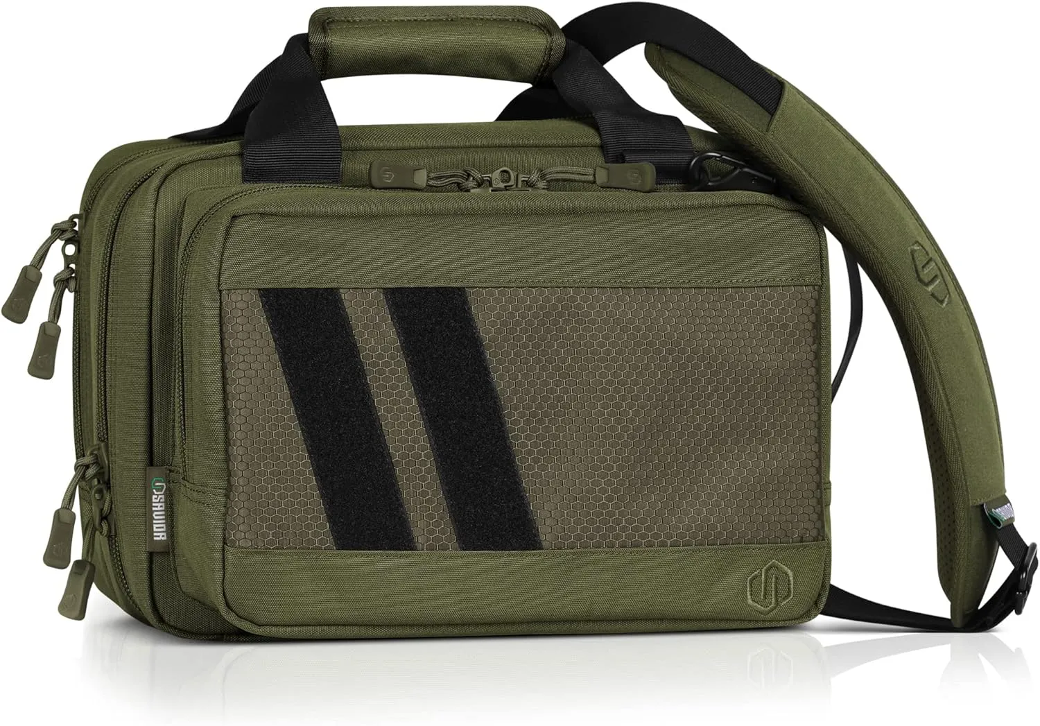 Savior Equipment Specialist Series Mini Range Bag Tactical Dual Pistol Handgun Revolver Hunting Bag Gun Carrying Case, X-Large Compartments w/Lockable Zippers, Deluxe Padded Shoulder Strap Included