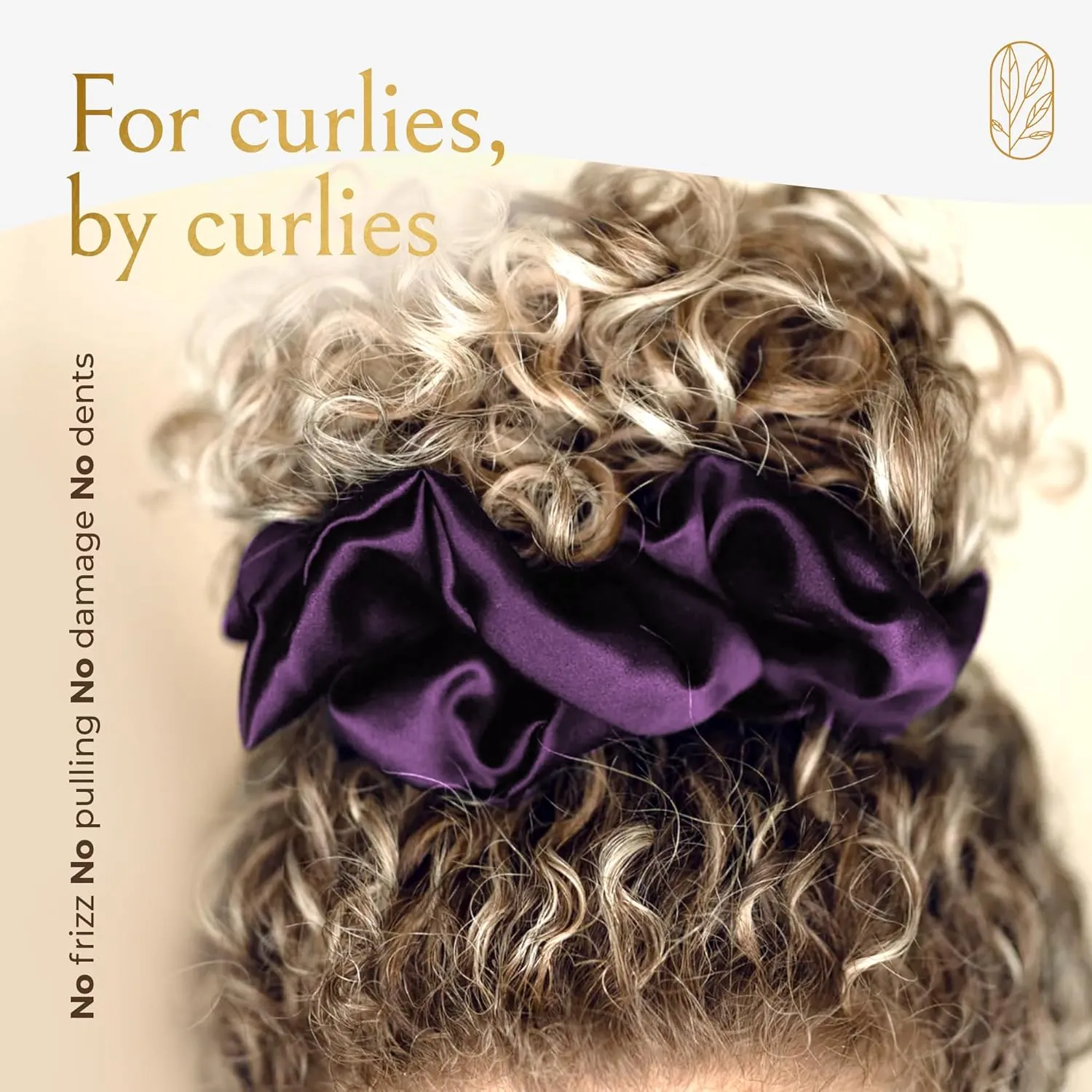 Scrunchies for Women, Extra Large Silk Scrunchies for Curly Hair, Silk Hair Ties No Damage, Hair Accessories for Thick Hair, Ponytail Holders -Amethyst, XL
