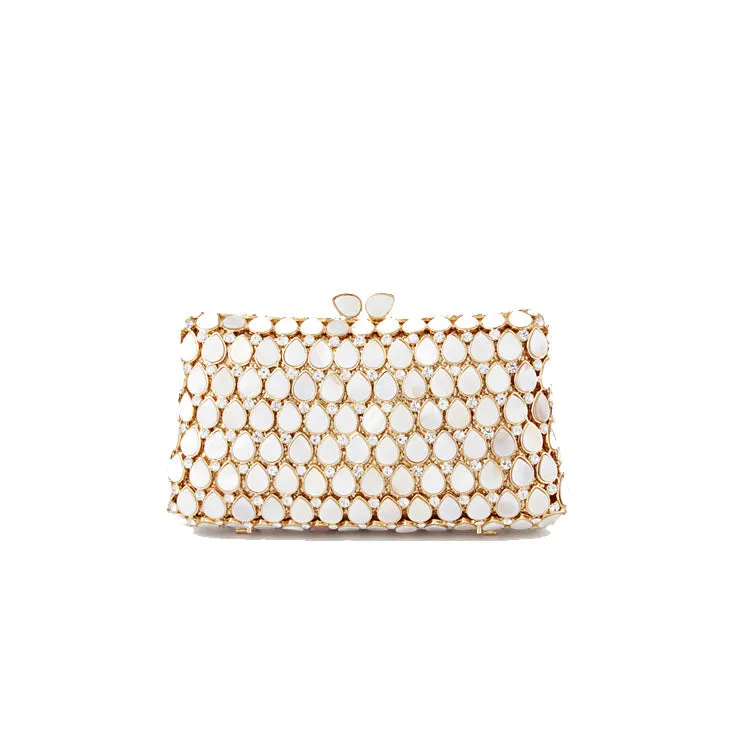 Shell Gold Clutch Purse for Wedding Guest