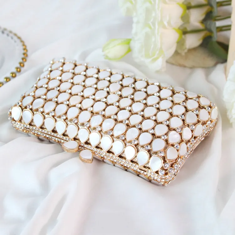 Shell Gold Clutch Purse for Wedding Guest