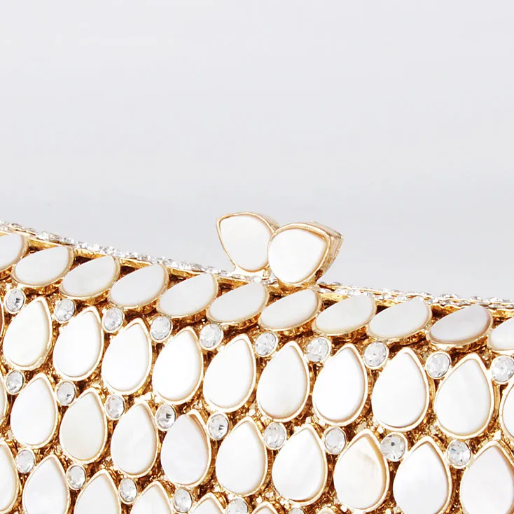 Shell Gold Clutch Purse for Wedding Guest