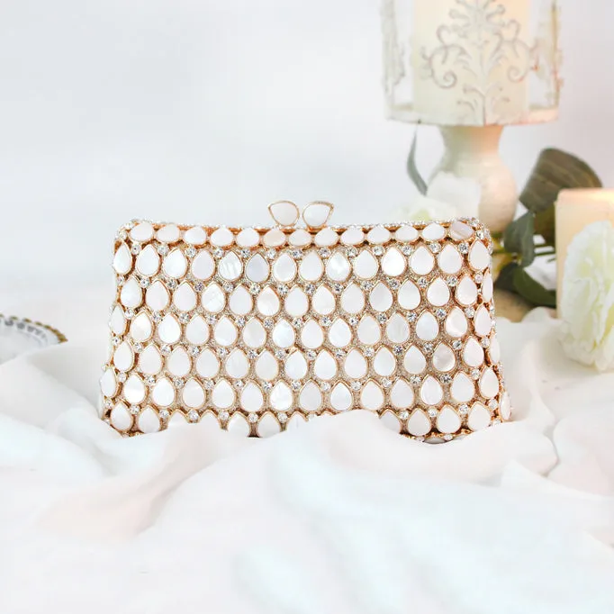 Shell Gold Clutch Purse for Wedding Guest