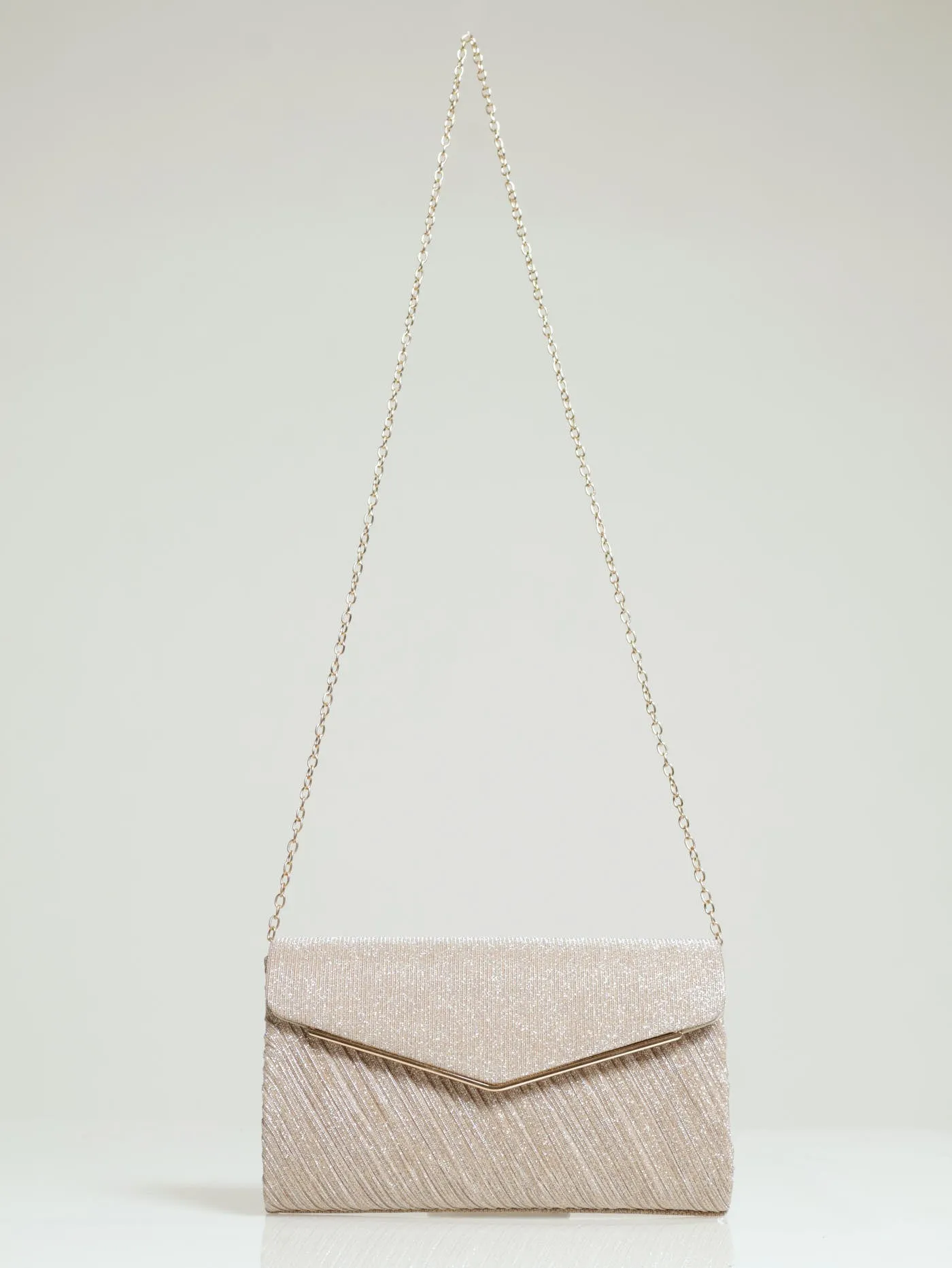 Shimmer Envelope Clutch - Rose Gold