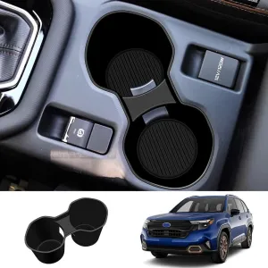 Silicone Cup Holder Insert for Subaru Forester 2025 Premium Sport Limited Touring, Interior Accessories Car Cup Holder for Subaru Forester 2025, Black