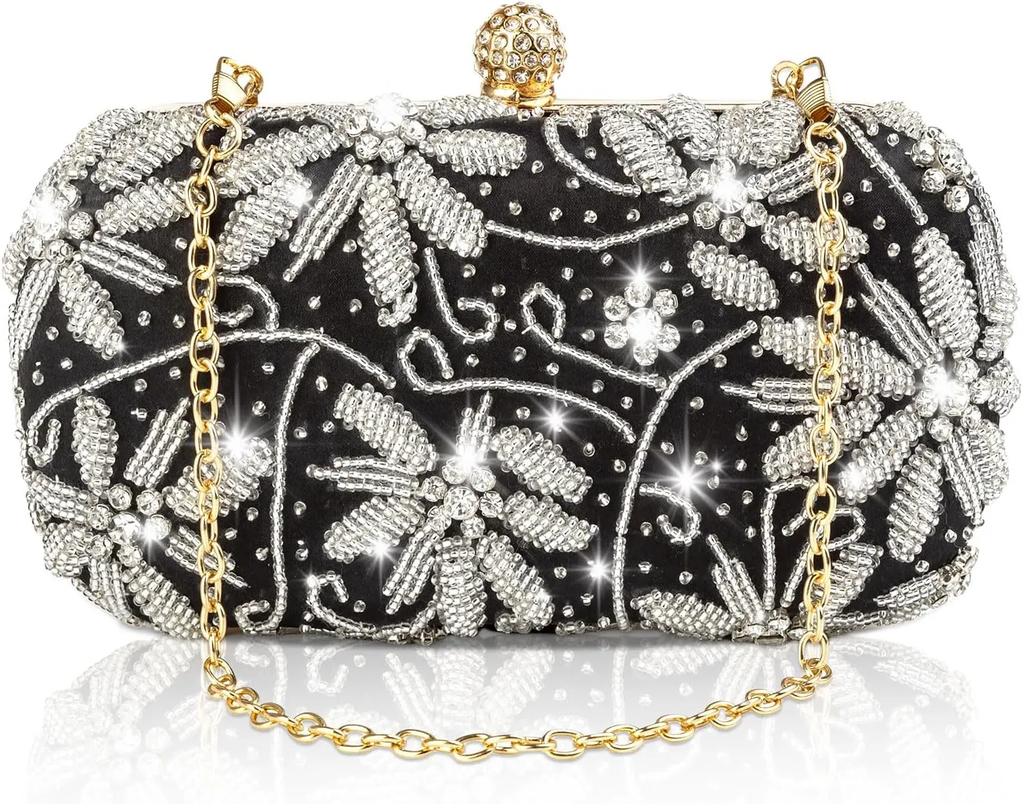 Simcat Women’s Clutch Purses Evening Bag, Bridal Rhinestone Handbag for Wedding Prom Party