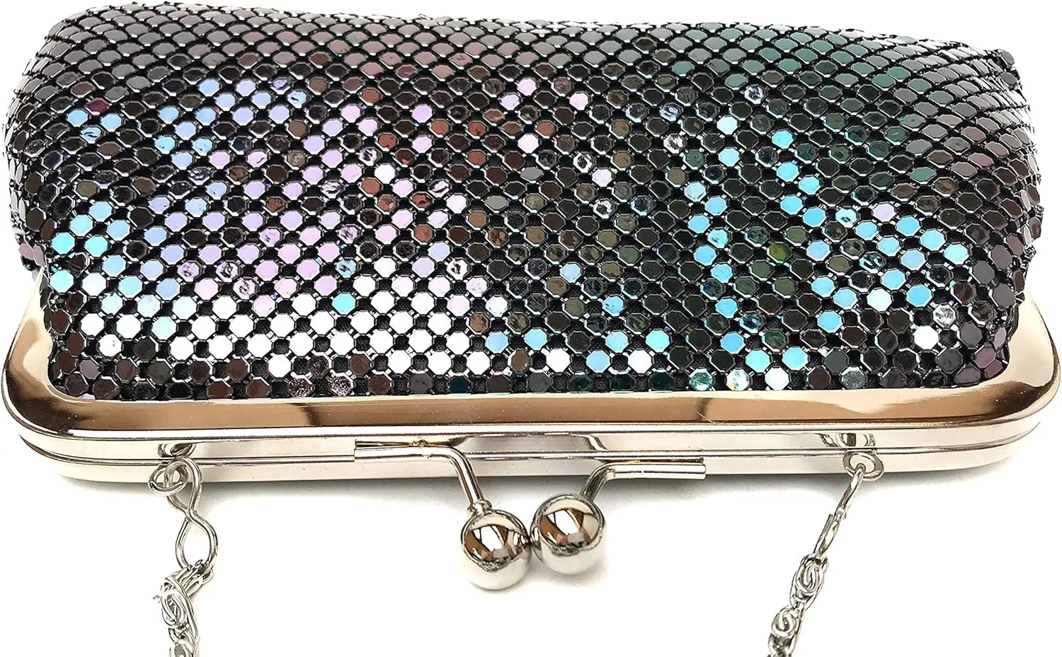 Small Women Clutch Metal Mesh Evening Purse for Party prom Wedding