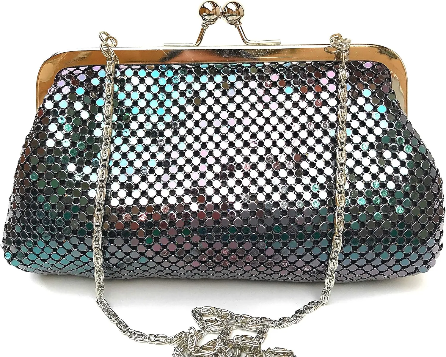 Small Women Clutch Metal Mesh Evening Purse for Party prom Wedding