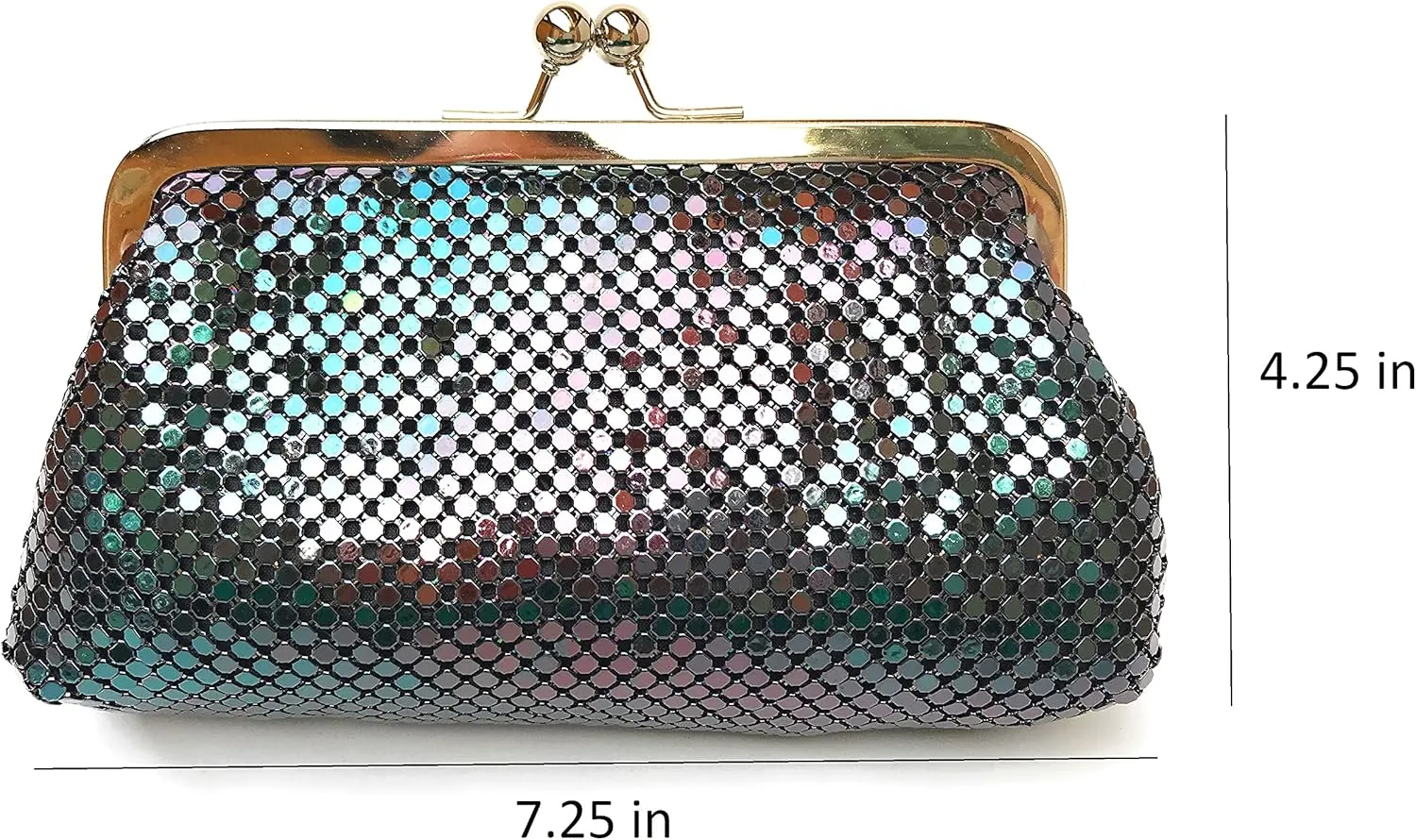Small Women Clutch Metal Mesh Evening Purse for Party prom Wedding