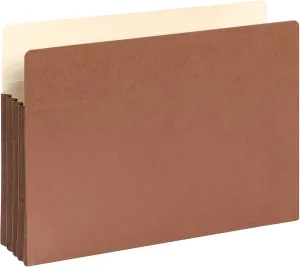 Smead File Pocket, Straight-Cut Tab, 3-1/2" Expansion, Legal Size, Redrope, 10 per Box (74264)