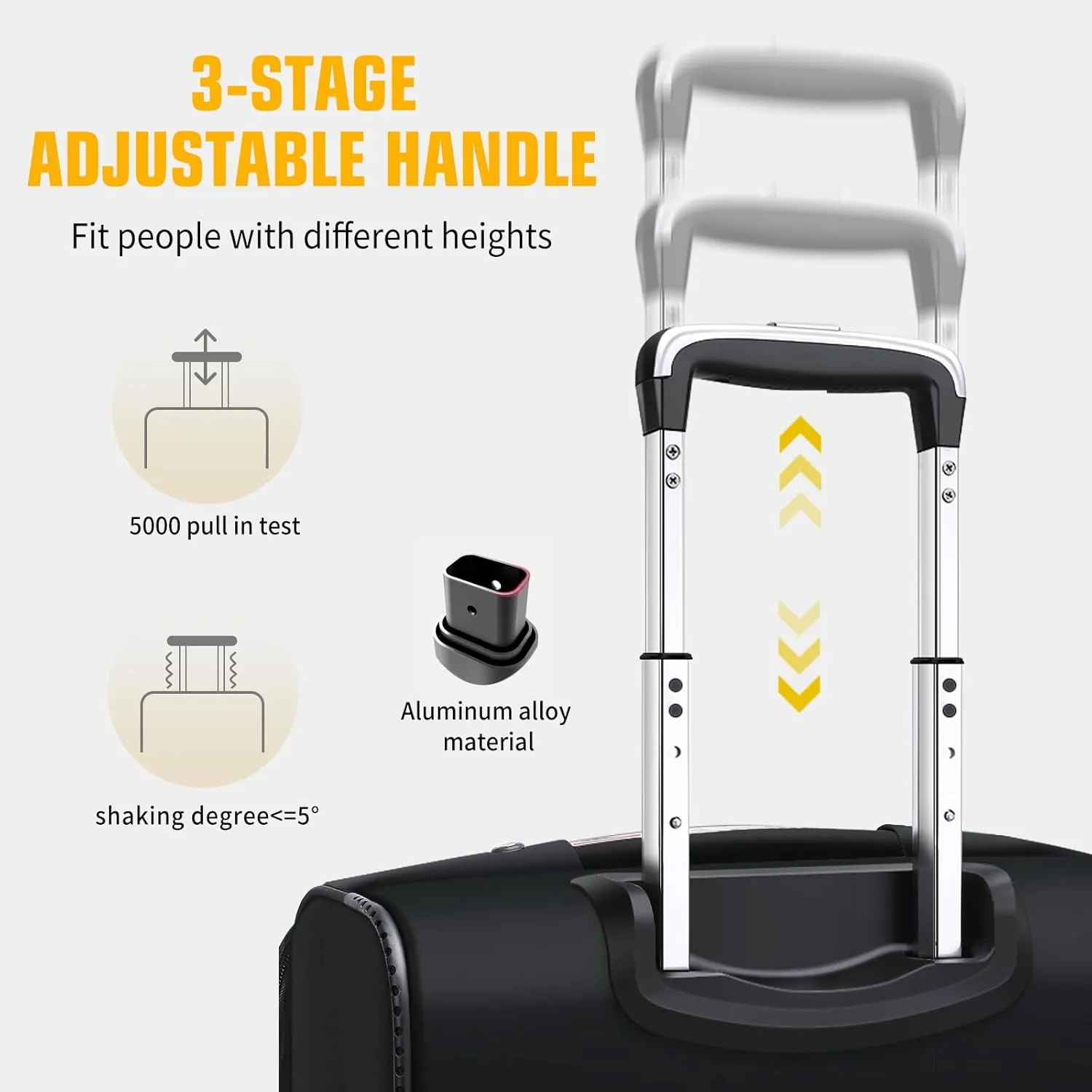 Softside Expandable Luggage with Large Spinner Wheels Carry-On Luggage Suicase (Black, 21-Inch)