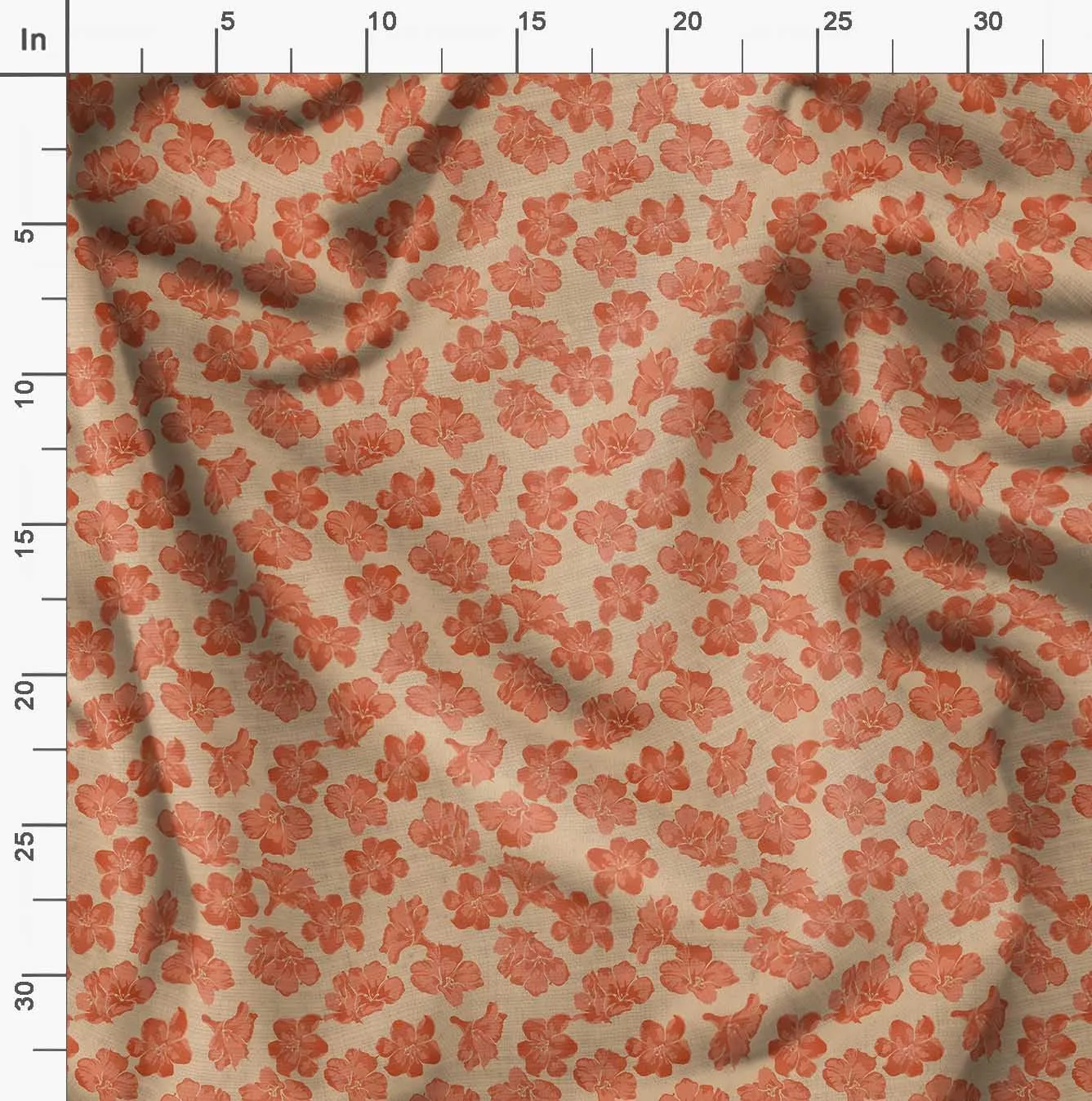 Soimoi Florals Print - Orange, Canvas Fabric Material - 56 Inch Wide, 1 Yard, Unstitched Fabric for Upholstery, Bags, Workwear and Outdoor Gear.