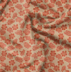 Soimoi Florals Print - Orange, Canvas Fabric Material - 56 Inch Wide, 1 Yard, Unstitched Fabric for Upholstery, Bags, Workwear and Outdoor Gear.